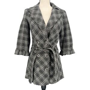 Heart Soul Women's Tweed Jacket Medium‎ Office Coquette Whimsigoth Preppy Y2K